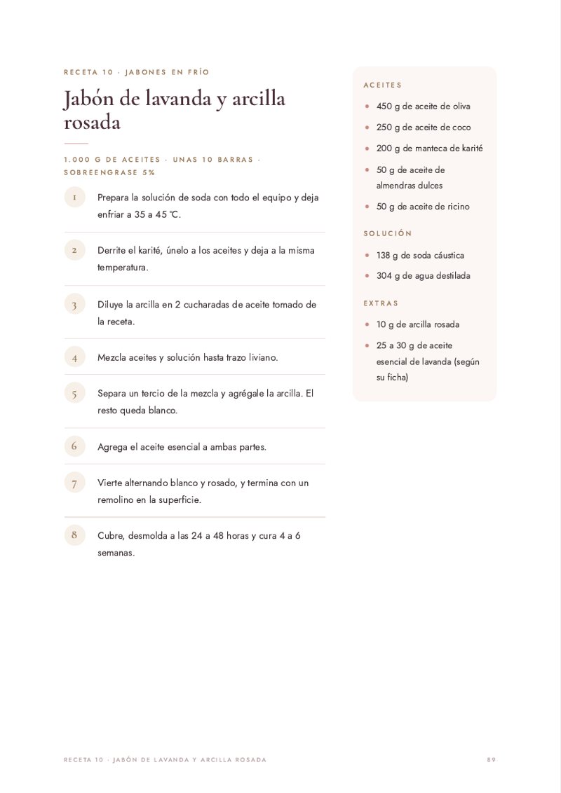 Página: receta de jabón de lavanda y arcilla rosada