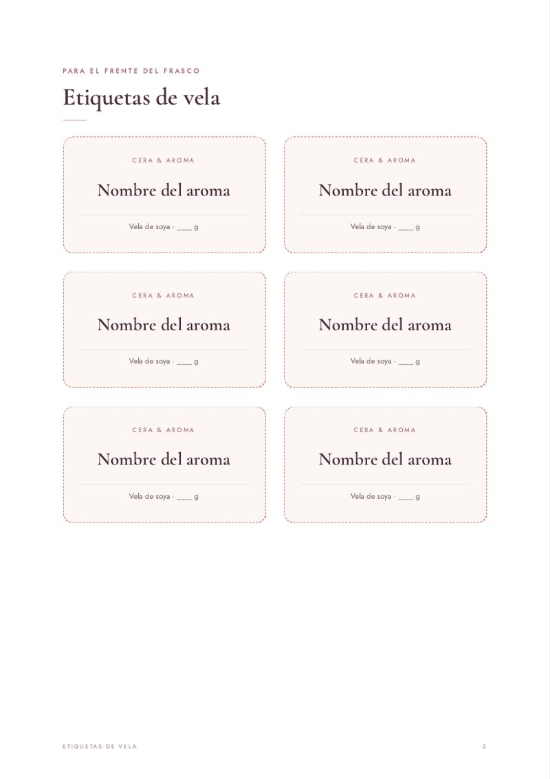 Página de etiquetas de vela para imprimir
